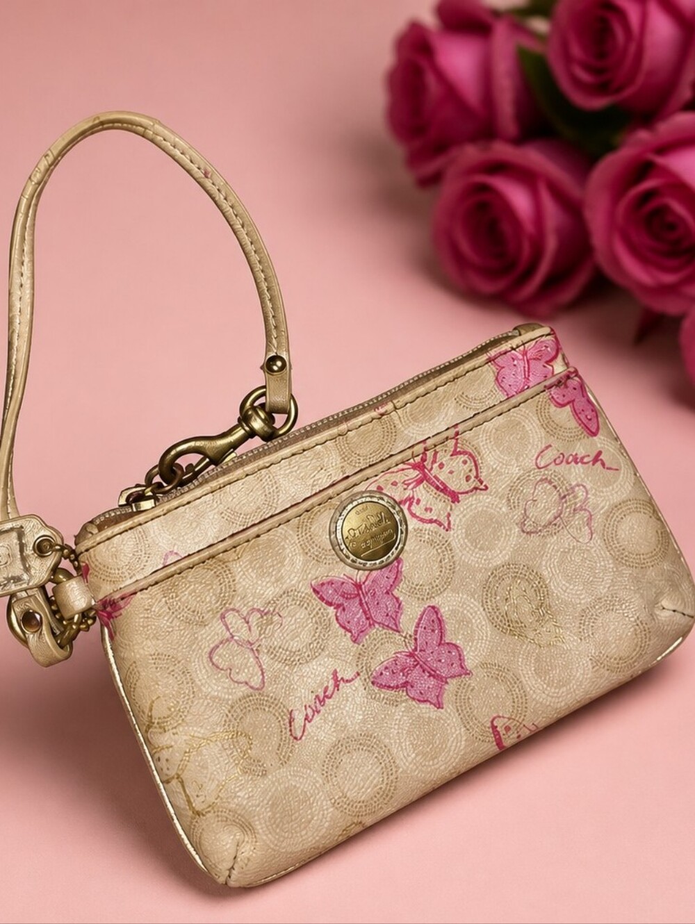 Vintage Coach Butterfly Wristlet